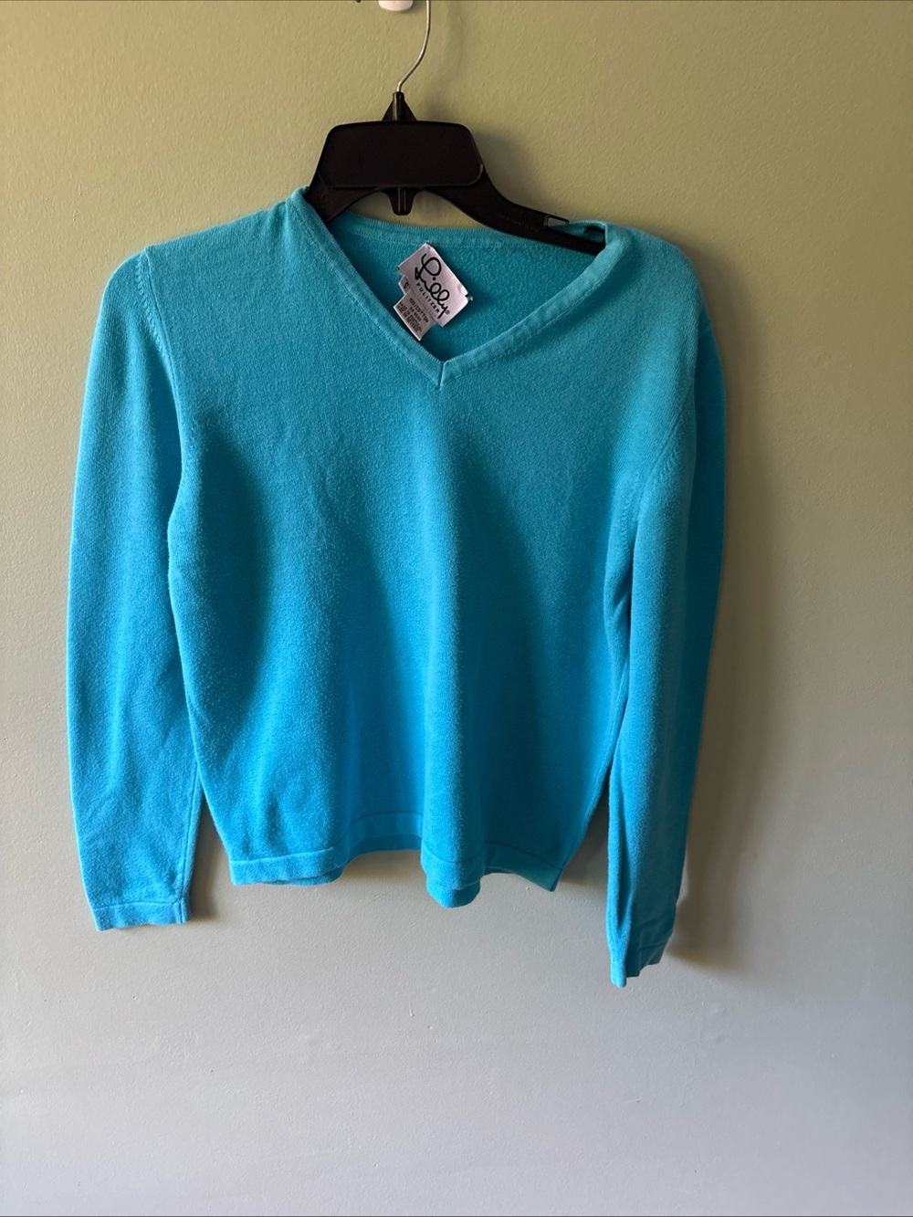 VINTAGE Lilly Pulitzer Sweater Womens S Turquoise Sportswear V Neck Preppy